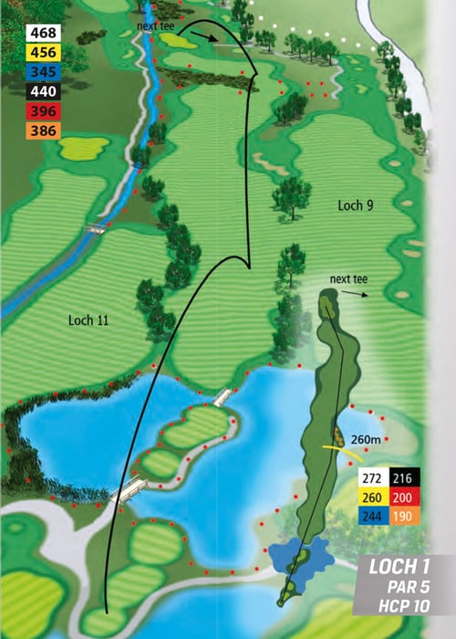 Golf Spielbahn 1 GC Dilly