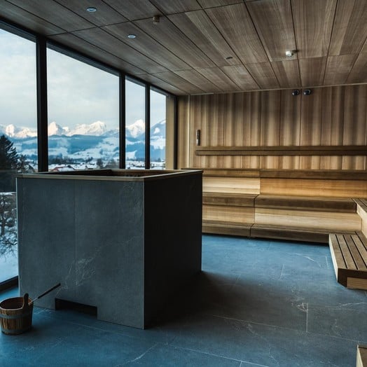 Panorama Sauna im Nature SPA im Dilly Resort Winter