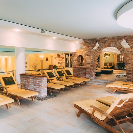 Loungers in the Adults Only Spa of the Hotel Dilly