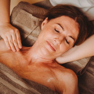 Woman gets a facial massage