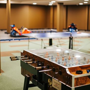 Wuzeltable & go-kart track in the teens lounge at Hotel Dilly